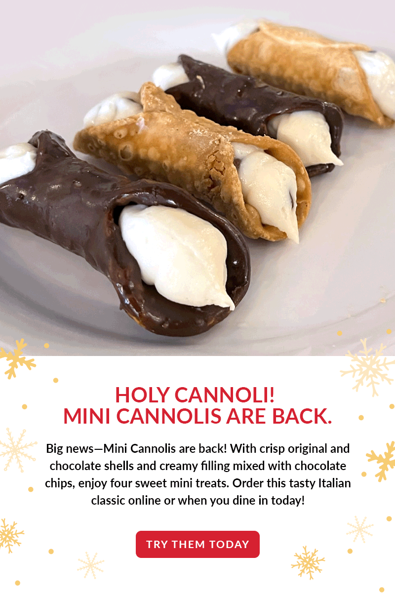 Mini Cannolis are here. Anthony's Coal Fired Pizza